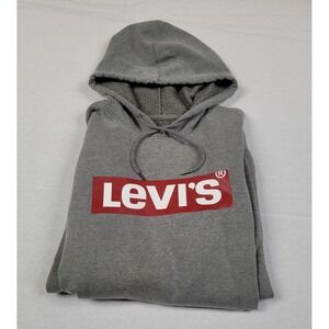 Levi Strauss & Co. Levi Logo Hoodie Men's L Gray Pullover Long Sleeve